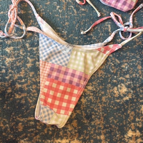 Gingham patchwork bathing suit pastels - Picture 3 of 5